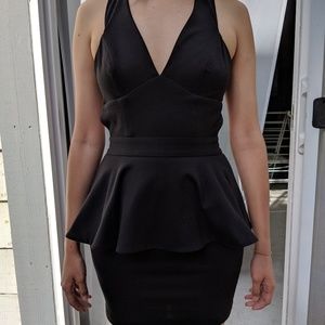 Asos black peplum dress 4